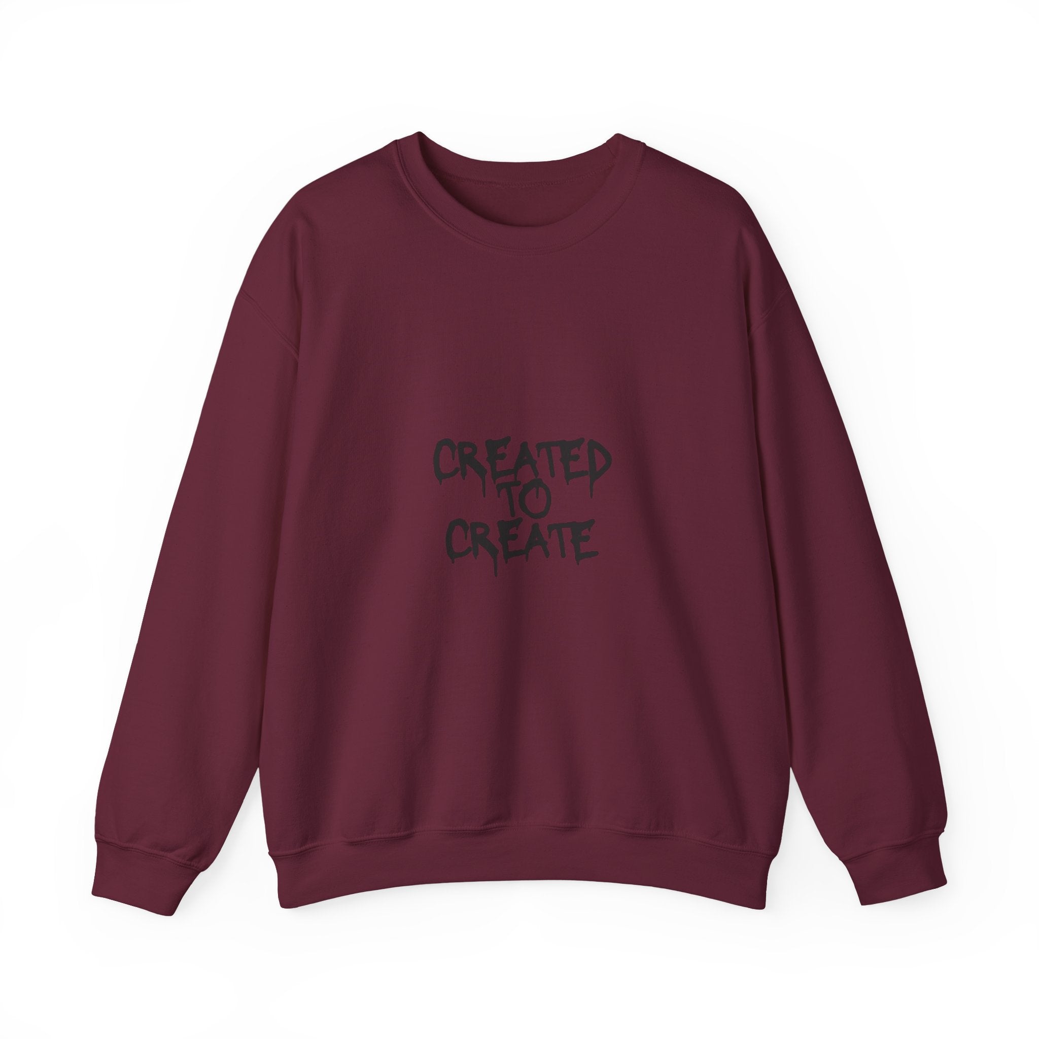 Crewneck Sweatshirt — "Created to Create" Graphic Crewneck for Artists & Creatives