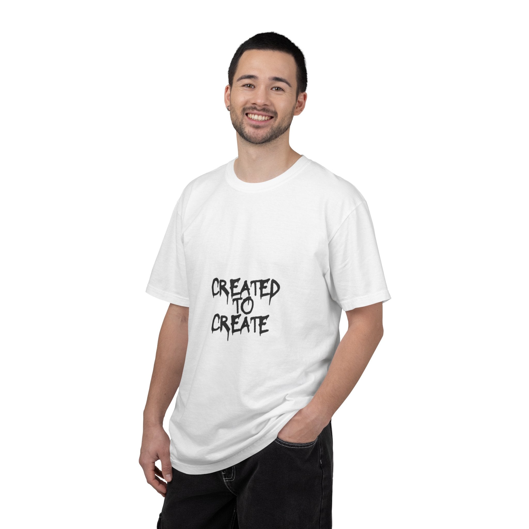 T-Shirt — "Created to Create" Graphic Tee (drip cloud back)