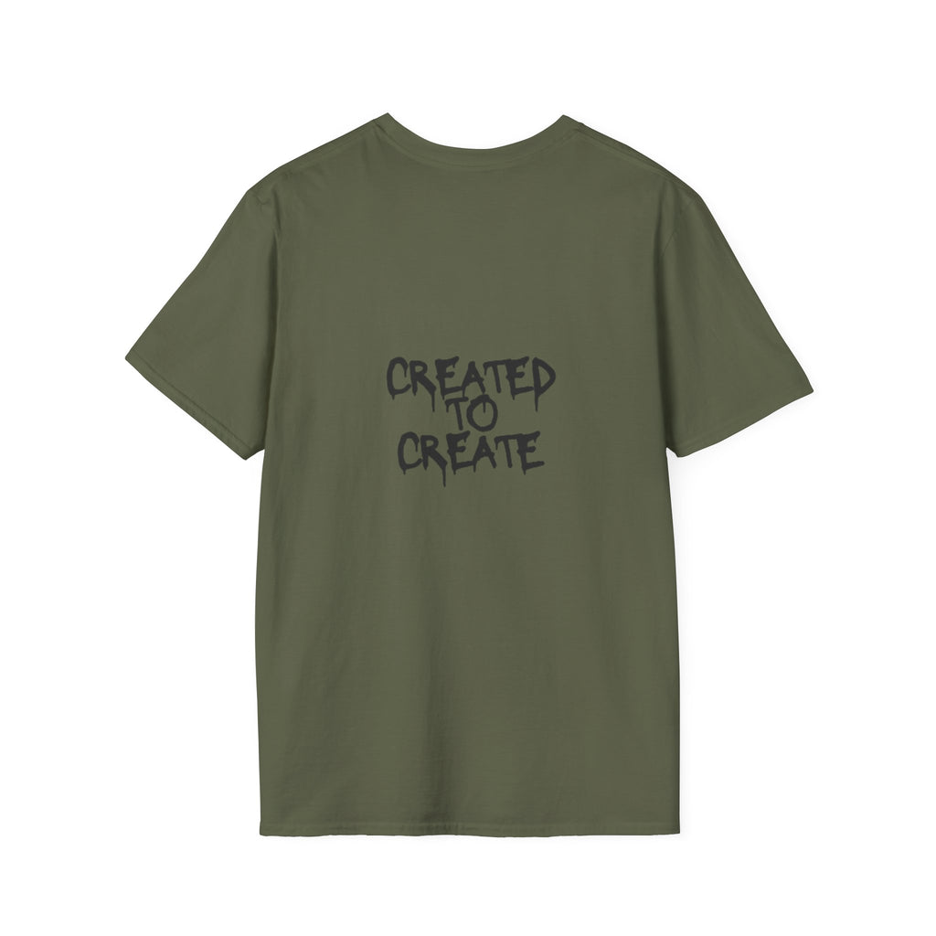 Created to Create T-Shirt — Inspirational Artist Tee with Drip Cloud Design